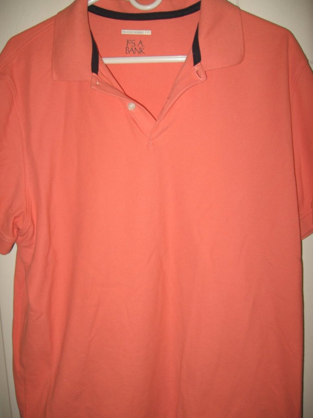 Jos. A. Bank Pique Polo Shirt Men's Size Large Salmon Orange